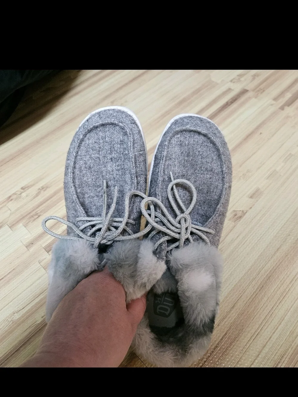HEYDUDE Wendy Fold Sunset Smoke Wool Booties Women's Size 9 Fur Lined Cozy